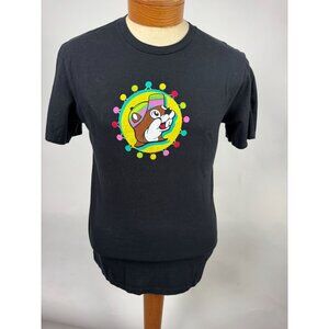 Colorful Graphic Black T-Shirt With Retro-Inspired Cartoon Design Classic Fit Sh